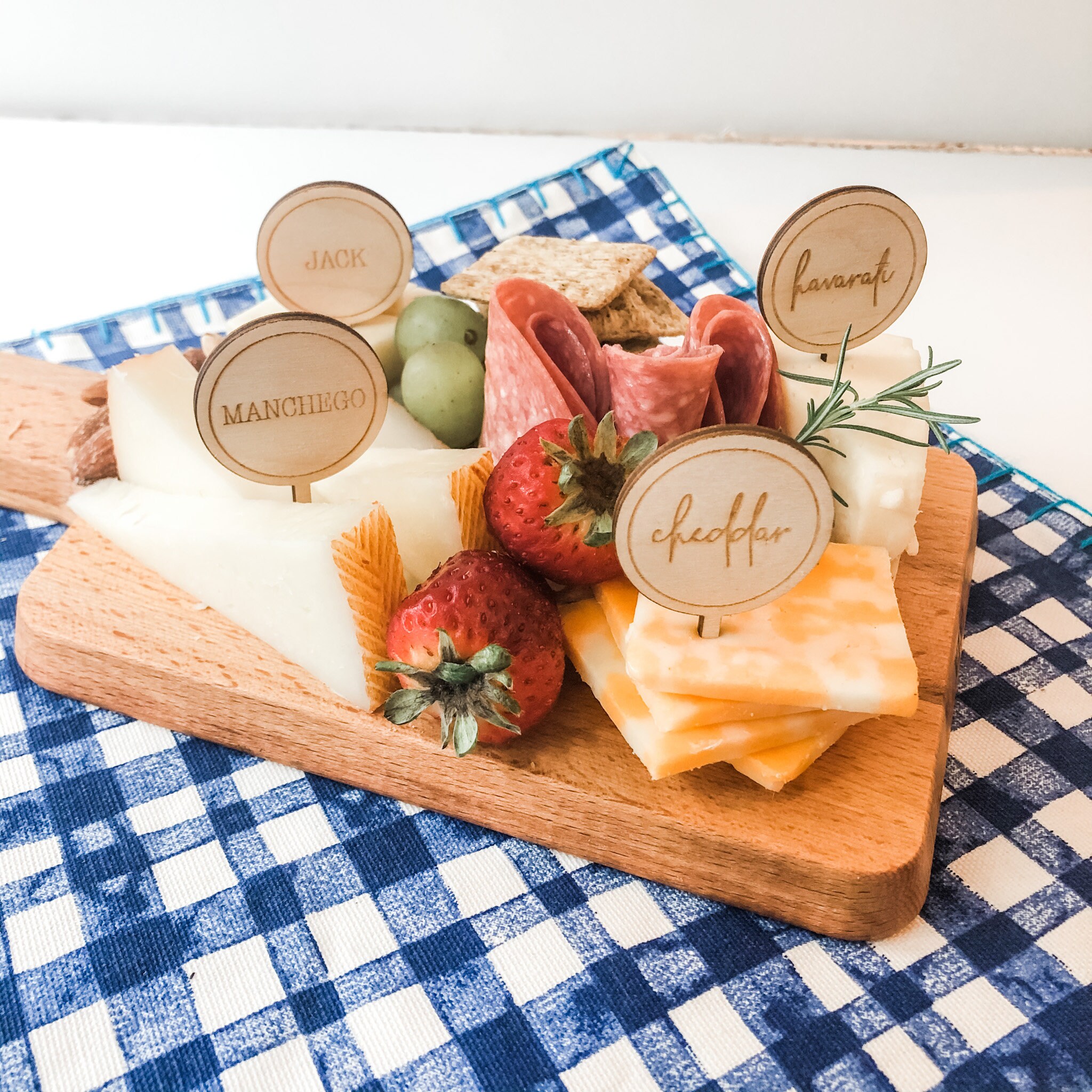 12 Cheese Wooden Labels Charcuterie Markers Etsy