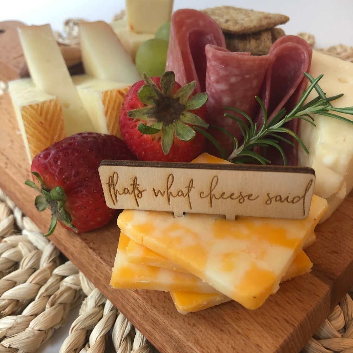 Fun Charcuterie Cheese Board Food Toppers Wooden Sayings Sign Etsy