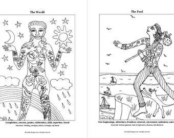 Tarot Colouring Pages on Paper: The Hinted Tarot