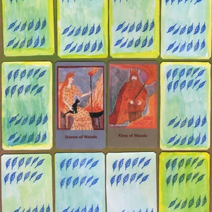 Fiery Wands Tarot: hand-made classic-size deck, in stock image 4