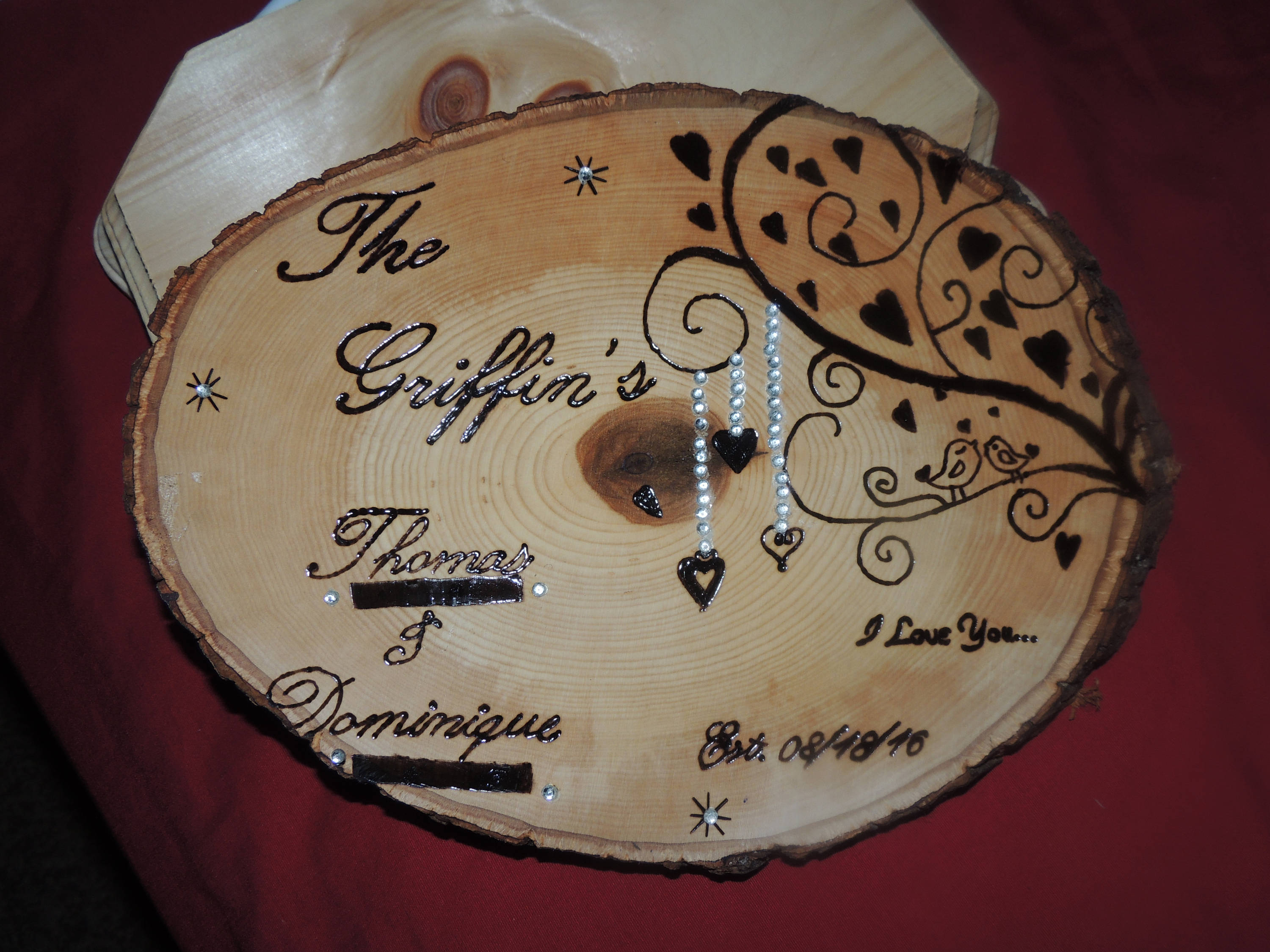 Family Name Pyrography Wood Burning Art Etsy