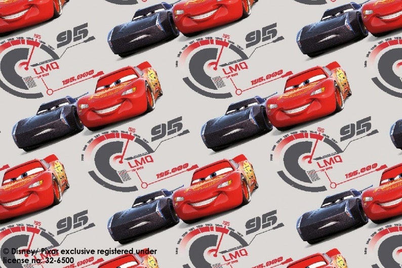 Lightning Mcqueen Cars Disney Jersey Knit Fabric by Half Etsy