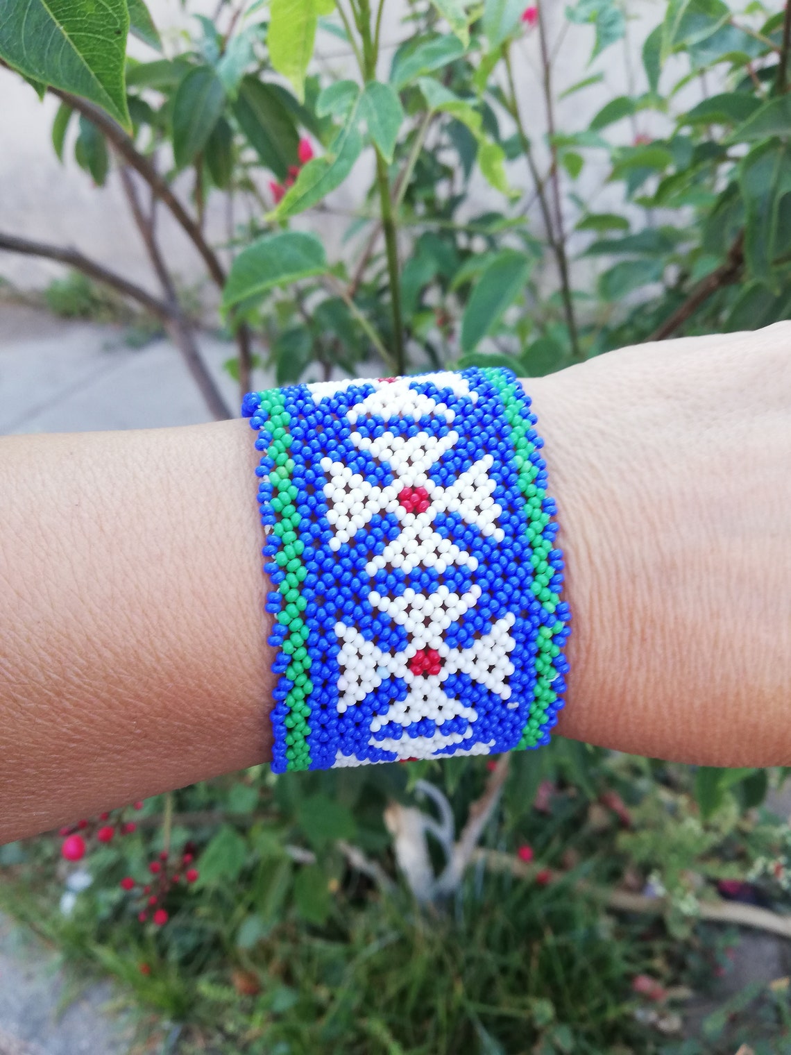 Beaded Huichol bracelet mexican bracelet Beadwork bracelet Etsy