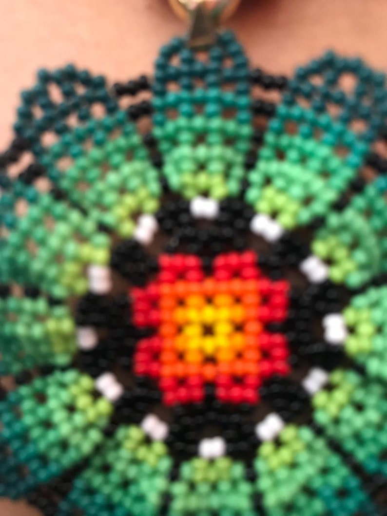 Boho necklace huichol choker huichol art huichol Huichol necklace Mexican choker colorful necklace beaded choker huichol jewelry