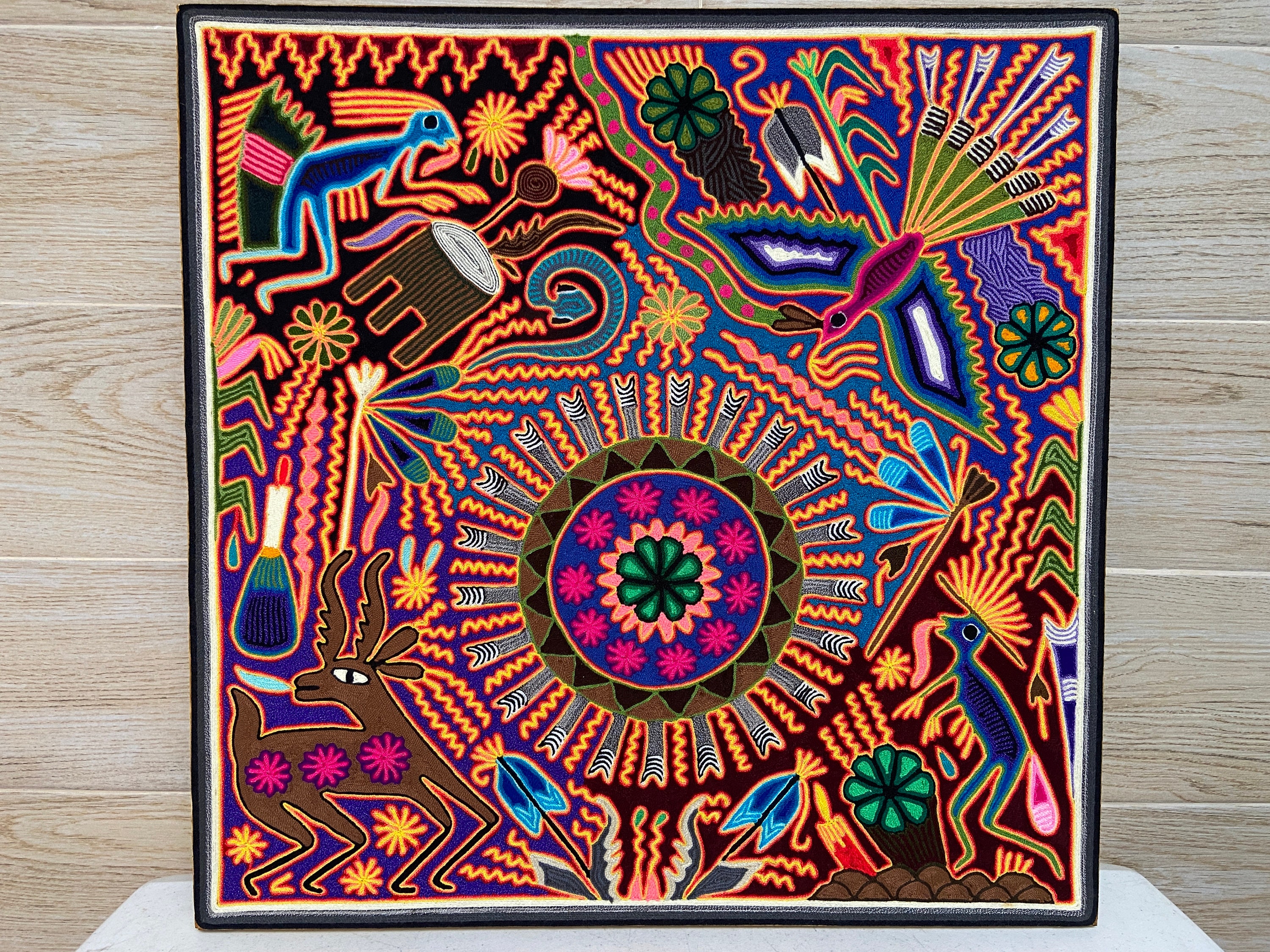 Huichol Yarn Art Collection - Huichol Yarn Painting - YP121824