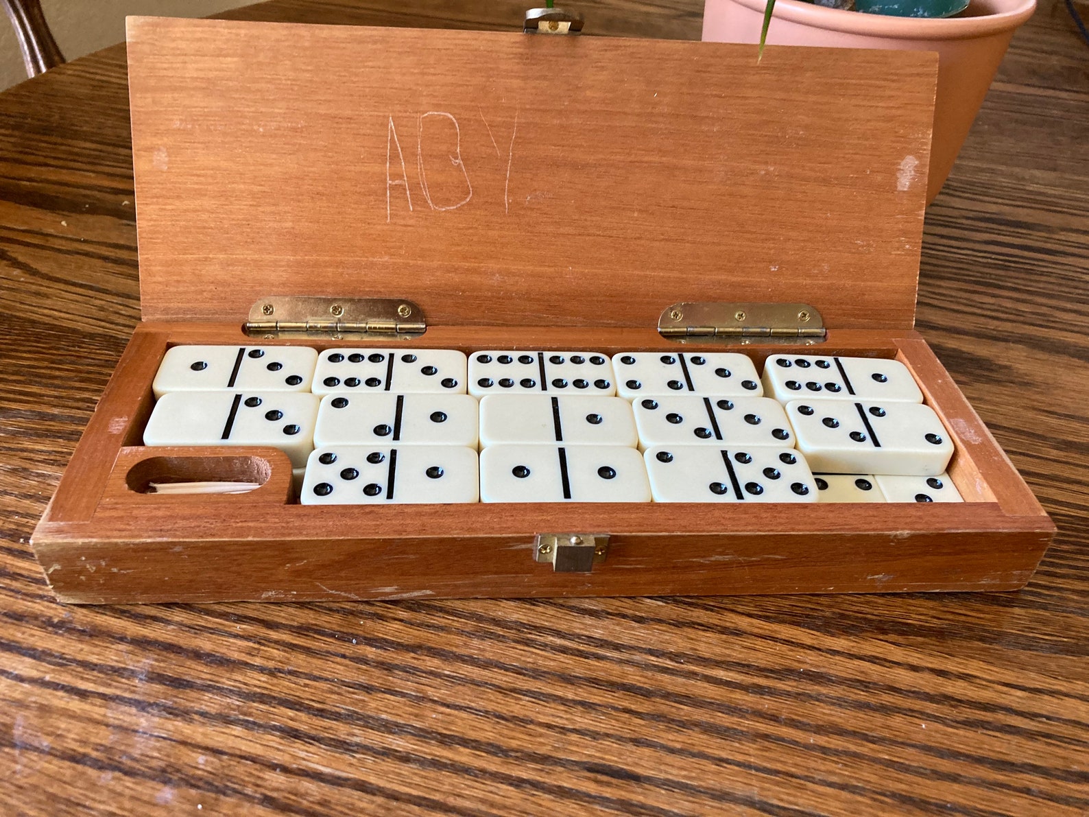 Vintage 1950s Domino Box Set Wooden Box With Original Dominos Etsy
