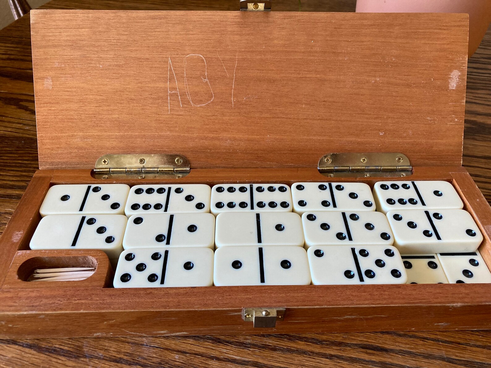 Vintage 1950s Domino Box Set Wooden Box With Original Dominos Etsy
