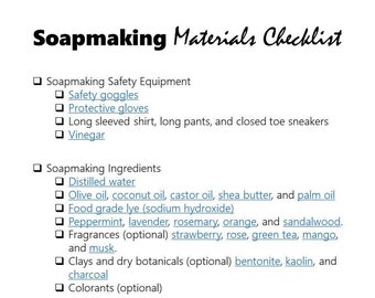 Soapmaking Materials Checklist