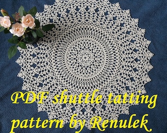 Doily Spring2021” PDF Original Shuttle Tatting Pattern by Renulek. Instant Digital Download. Tatting yourself gift. schemat frywolitki