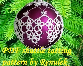 Bubble 3D-9” PDF Original Shuttle Tatting Pattern by Renulek. Instant Digital Download. Xmas. Tatting yourself gift. schemat frywolitki