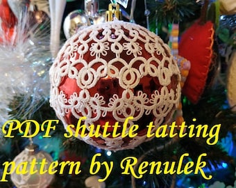Bubble 3D-12” PDF Original Shuttle Tatting Pattern by Renulek. Instant Digital Download. Xmas. Tatting yourself gift. schemat frywolitki