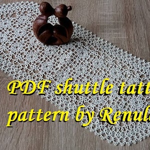 doily ARABESQUE. PDF Original Shuttle Tatting Pattern by Renulek Instant Digital Download. Tatting yourself gift. lace napkin.