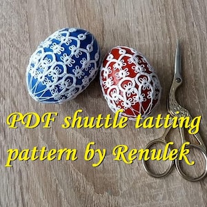 Egg 3D no.4” RENULEK PDF Original Shuttle Tatting Pattern by Renulek. Instant Digital Download. schemat frywolitki. Easter
