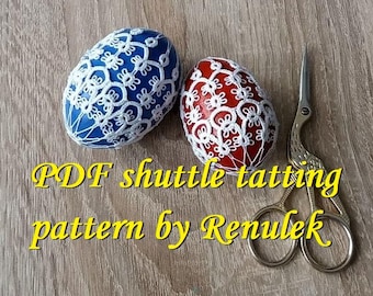 Egg 3D no.4” RENULEK PDF Original Shuttle Tatting Pattern by Renulek. Instant Digital Download. schemat frywolitki. Easter