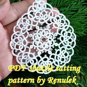 Xmas Bubble4. PDF Original Shuttle Tatting Pattern. Instant Digital Download. Tatting yourself xmas gift. schemat frywolitki czółenkowej.