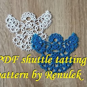 Blue Angel’PDF Original Shuttle Tatting Pattern by Renulek Instant Digital Download. Tatting yourself gift. Anioł. schemat frywolitki