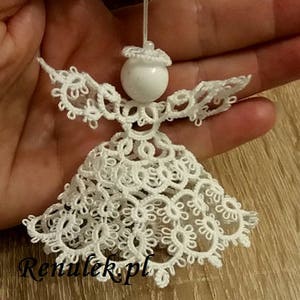 SIX Angels 3D RENULEK PDF Original Shuttle Tatting Pattern. Instant Digital Download. Tatting yourself. xmas gift. schemat frywolitki. image 3