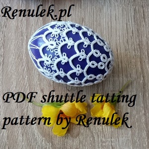 Egg 3D no.1 -RENULEK-PDF Original Shuttle Tatting Pattern by Renulek. Instant Digital Download. Tatting yourself gift. schemat frywolitki