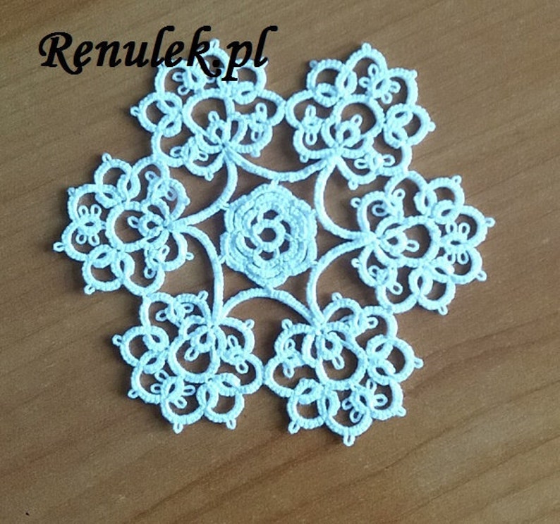 Tatting yourself gift snowflake VERONICA PDF Original Shuttle Tatting Pattern by Renulek Instant Digital Download schemat frywolitki