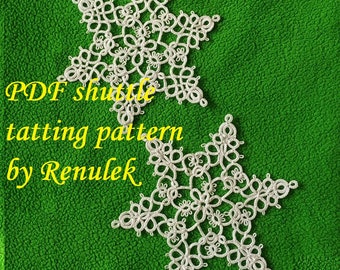 Snowflake Miranda‘PDF Original Shuttle Tatting Pattern. Instant Digital Download. Tatting yourself. xmas gift. schemat frywolitki.