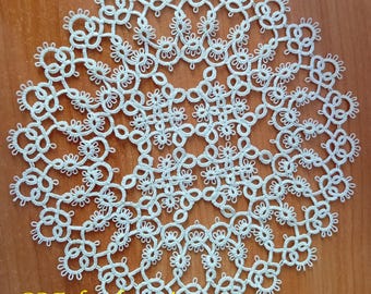 Hope-Nadzieja doily” PDF Original Shuttle Tatting Pattern by Renulek. Instant Digital Download. Tatting yourself gift. schemat frywolitki