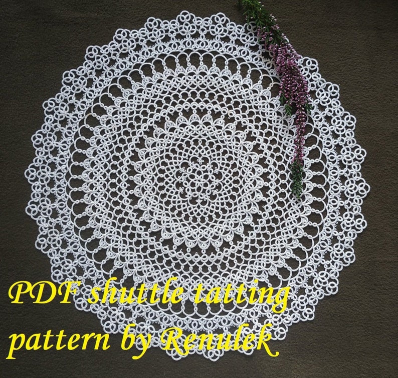 Doily Aster PDF Original Shuttle Tatting Pattern by Renulek. Etsy