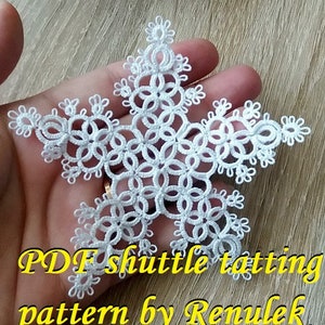 star VENUS. PDF Original Shuttle Tatting Pattern by Renulek Instant Digital Download. Tatting yourself gift. schemat frywolitki