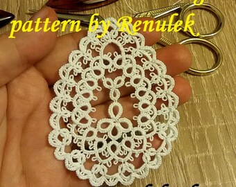 Easter egg1. PDF Original Shuttle Tatting Pattern by Renulek Instant Digital Download. Tatting yourself gift. schemat frywolitki