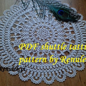 Snow Doily” PDF Original Shuttle Tatting Pattern by Renulek. Instant Digital Download. Tatting yourself gift. schemat frywolitki