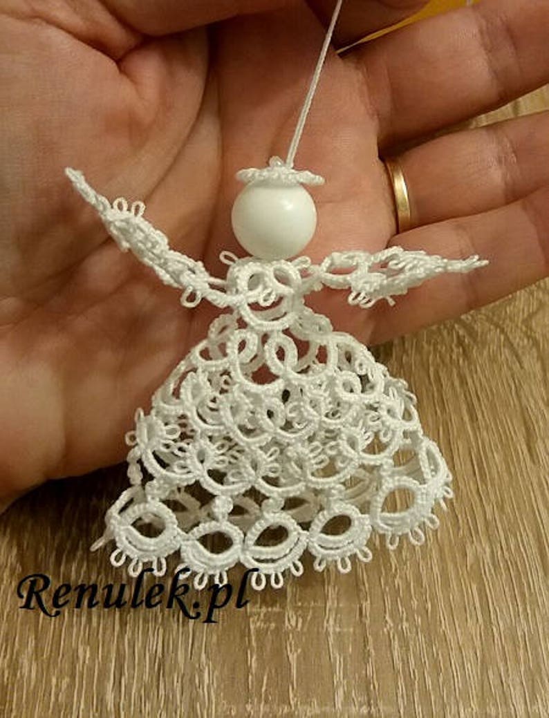 SIX Angels 3D RENULEK PDF Original Shuttle Tatting Pattern. Instant Digital Download. Tatting yourself. xmas gift. schemat frywolitki. image 5