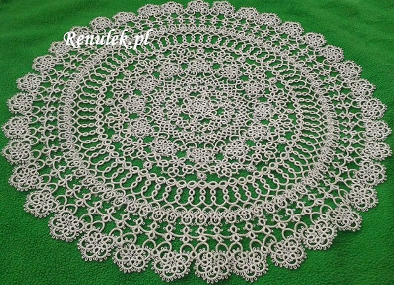 doily WIOSNA2015\u201d PDF Original Shuttle Tatting Pattern by Renulek Instant Digital Download lace napkin. Tatting yourself gift