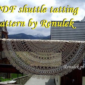doily HONEY -RENULEK- PDF Original Shuttle Tatting Pattern by Renulek Instant Digital Download. schemat frywolitki