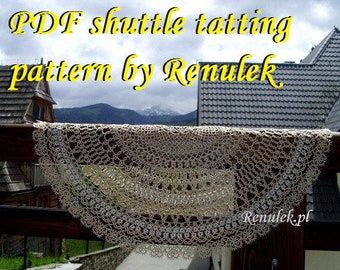 doily HONEY -RENULEK- PDF Original Shuttle Tatting Pattern by Renulek Instant Digital Download. schemat frywolitki