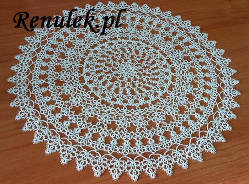 Deckchen Spring2018 PDF Original Shuttle Tatting Muster von Renulek. Sofortiger digitaler Download. Tatting selbst Geschenk. Spitze Serviette. Bild 3