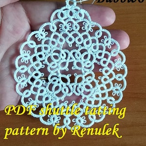 Xmas Bubble6. PDF Original Shuttle Tatting Pattern. Instant Digital Download. Tatting yourself xmas gift. schemat frywolitki czółenkowej.