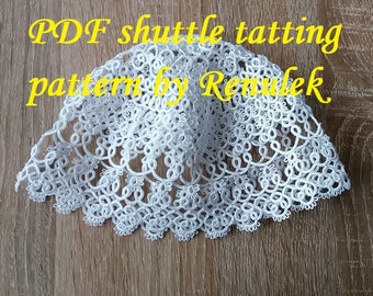 Baby bonnet” -RENULEK- PDF Original Shuttle Tatting Pattern by Renulek. Baby Cap. Instant Digital Download. schemat frywolitki