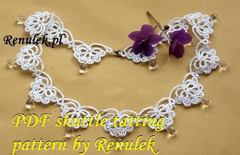 Necklace DORIS PDF Original Shuttle Tatting Pattern by Etsy
