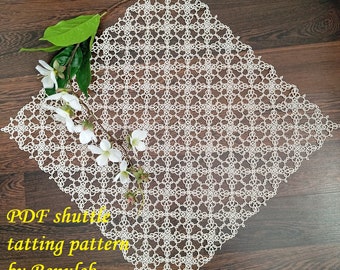 Doily Angelina” PDF Original Shuttle Tatting Pattern by Renulek. Instant Digital Download. Tatting yourself gift. schemat frywolitki