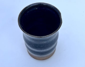 vase, pottery vase, handmade pottery vase, blue vase, blue pottery vase pottery decor, blue handmade pottery vase