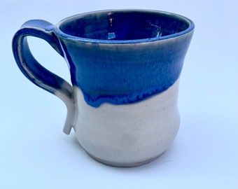 Mug, pottery mug, handmade pottery mug, blue mug, blue pottery mug, pottery cup, blue handmade pottery mug