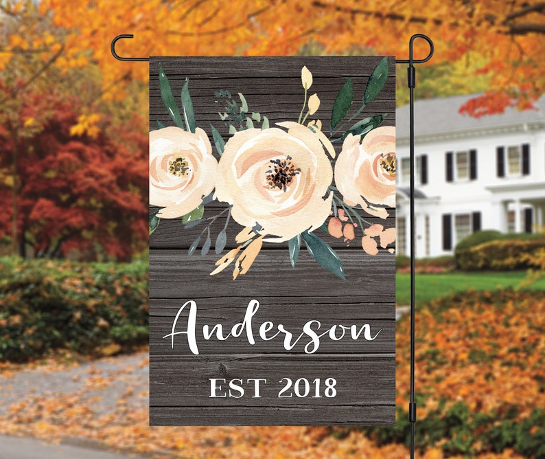 Personalized Garden Flag Personalized Flag Rustic Name Flag Etsy