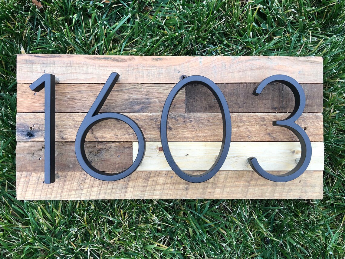 Rustic Address Plaque Made From Reclaimed Wood Rustic Etsy