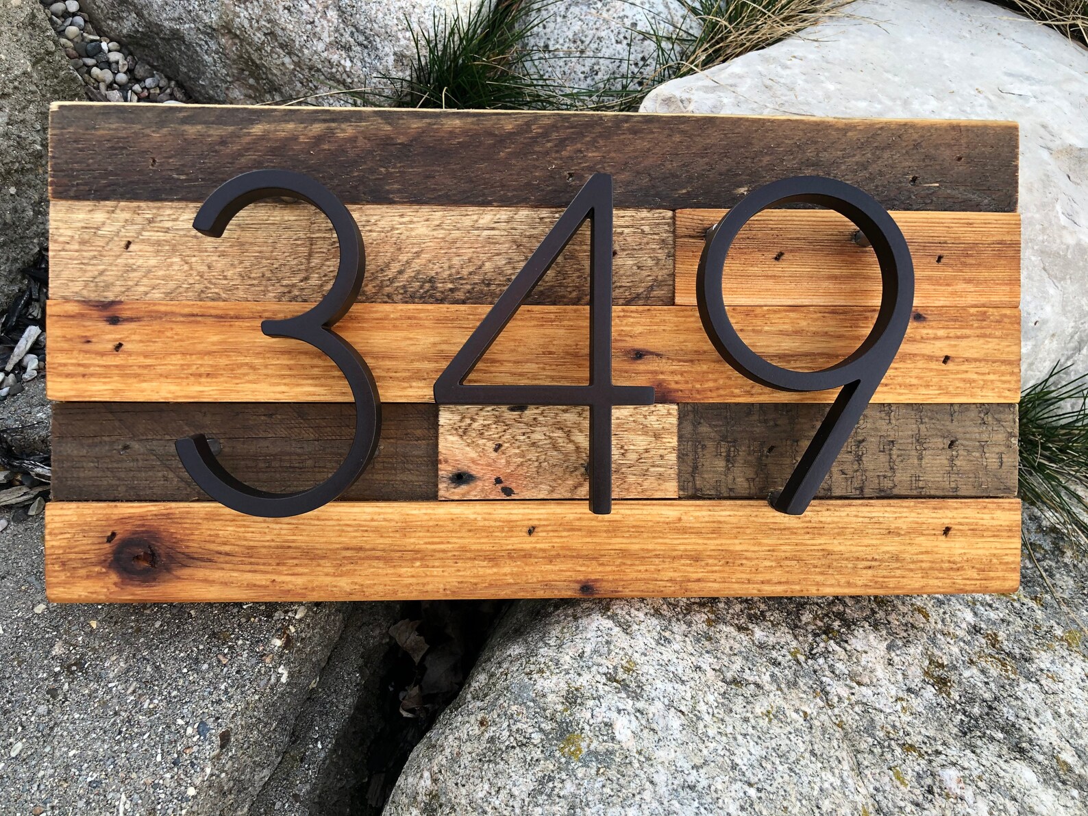 Rustic Address Plaque Made From Reclaimed Wood Rustic Etsy