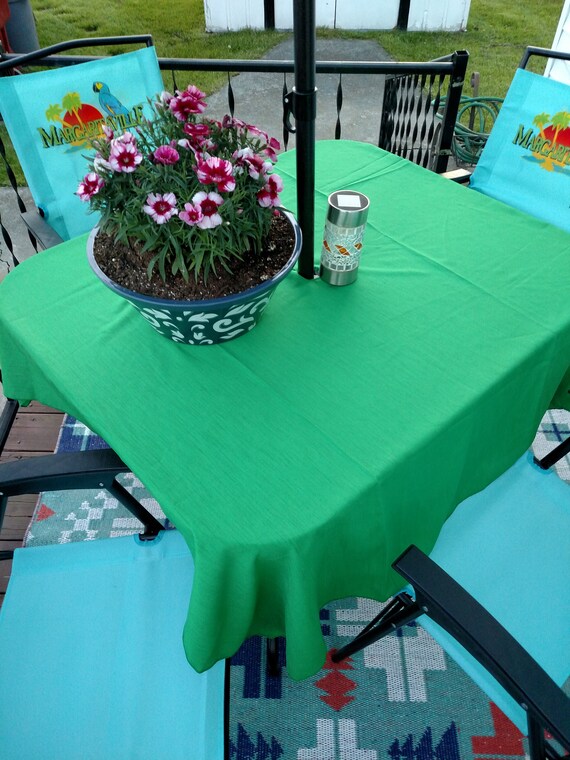 Dupioni Patio Umbrella Hole Tablecloth In Squareround Etsy