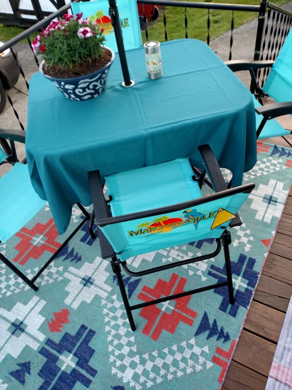 Polyester Patio Umbrella Tablecloth Easycare Rounds Squares Image 0