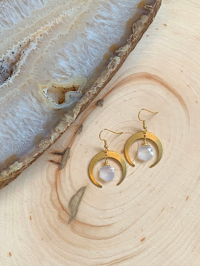 Crescent Hexagon Earrings