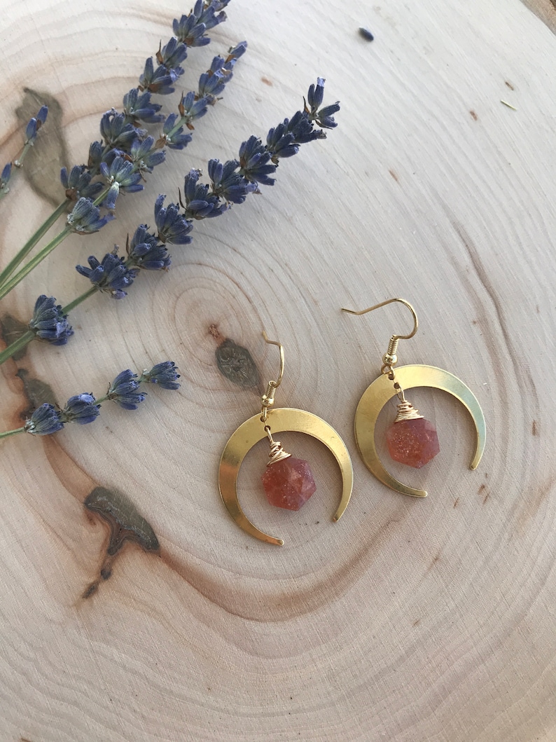 Crescent Hexagon Earrings