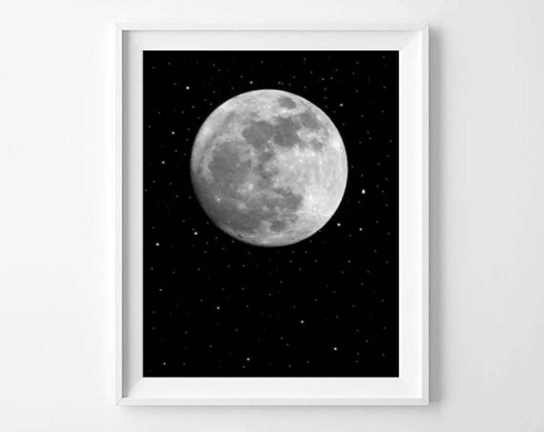 Moon and Stars Printable Nursery Wall Art Poster Moon - Etsy