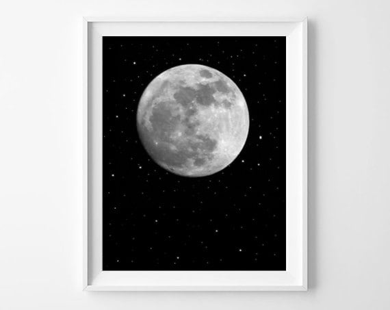 Moon and Stars Printable Nursery Wall Art Poster Moon - Etsy Israel