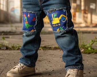 DINOSAUR BIRTHDAY/T-REX distressed jean pants or shorts